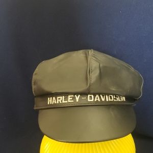 Vintage Harley-Davidson Motorcycle Biker Cap Leather Size Small (Made In USA)